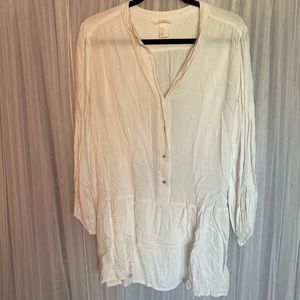 H&M White Long Tunic - Size 10